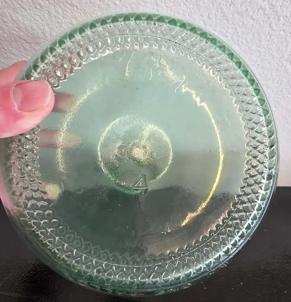 Vintage Green Glass Wine One Gallon Jug with Finger Loop